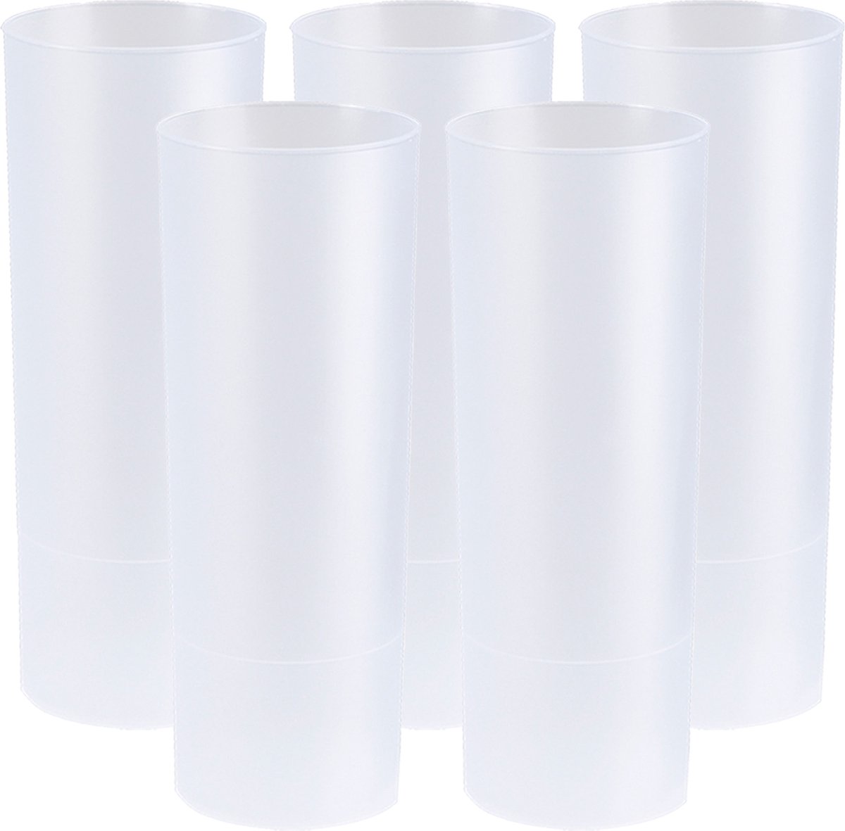 Juypal longdrink glas - 12x - wit - kunststof - 330 ml - herbruikbaar - BPA-vrij