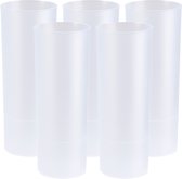 Juypal longdrink glas - 12x - wit - kunststof - 330 ml - herbruikbaar - BPA-vrij