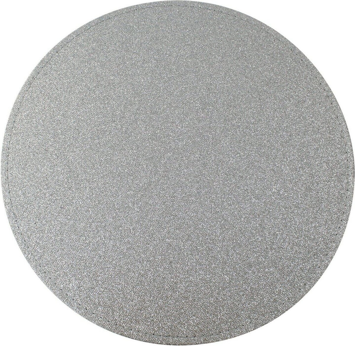 Excellent Houseware placemat - zilver - D33 cm - glitter - rond - tafeldecoratie