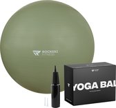 Rockerz Yoga bal inclusief pomp - Fitness bal - Zwangerschapsbal - 75 cm - 1250g - Stevig & duurzaam - Hoogste kwaliteit - Olijfgroen