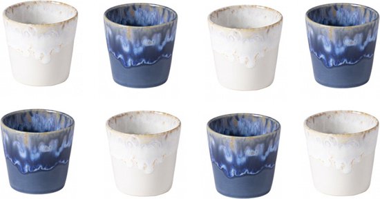 Costa Nova grespresso serie set van 8 lungo kopjes in houten gift box 210 ML - Delft blue