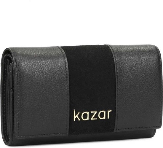 Portefeuille Femme Capybaras En Cuir Noir - 12 Emplacements Cartes, Fermeture éclair