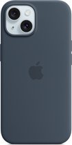 Coque en silicone avec MagSafe pour iPhone 15 - Bleu orage