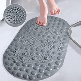 douchemat antislip met magnetische massage, douchematten douche met zuignap en afvoergaten, douchebakmat antislip PVC douchematten groot voor badkamerdouche 39 x 69 cm (grijs)