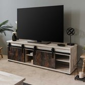 Finori- TV Meubel Tv-meubel Servas 2 schuifdeuren - 160cm - Grijs
