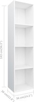 vidaXL-Boekenkast/tv-meubel-36x30x143-cm-bewerkt-hout-wit