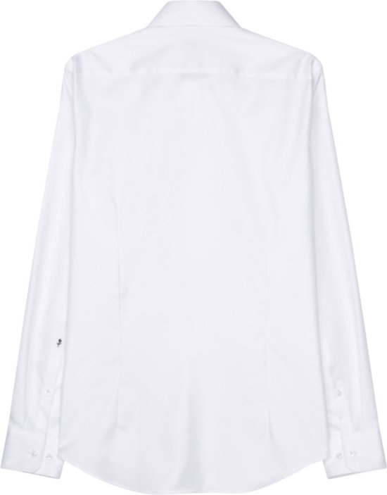 Seidensticker shaped fit overhemd - twill - wit - Strijkvrij - Boordmaat: 40