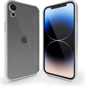 Coverzs telefoonhoesje geschikt voor Apple iPhone Xr hoesje clear soft case camera cover - transparant hoesje met gekleurde rand - zilver