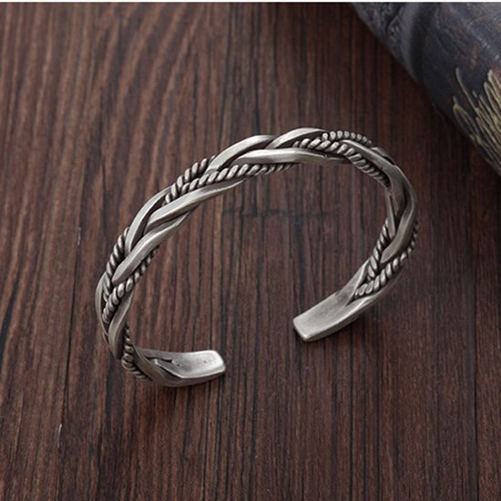 Donley - mannen armband - gewoven armband - zilveren mannen armband - neutrale armband - woven bracelet for men - Twisted bracelet - Twisted/woven bracelet