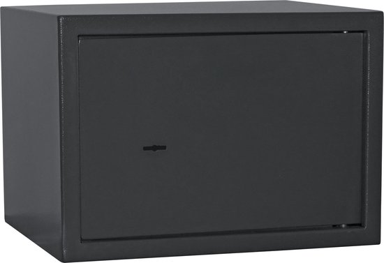 HMF Möbeltresor Safe Tresor klein mit Schlüssel, Schließfach mit Doppelbartschloss, 23 x 17 x 17 cm, blau, Möbel-Safe