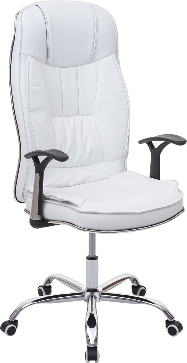 Cosmo Casa Bureaustoel - Ergonomisch - Kunstleer - 131x70x93cm - Wit