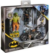 DC Comics Batman - Transforming Batcycle Battle Pack avec une figurine unique Killer Croc et Batman de 10 cm