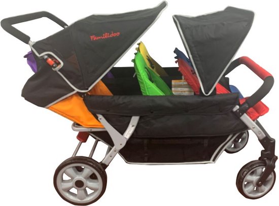 Familidoo 6 Zitplaatsen kinderwagen 2 Plaatsen Geschikt voor 2 newborn baby's MIX van Fa — afbeelding 4