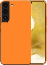 Coque en Siliconen Smartphonica pour coque Samsung Galaxy S22 Plus avec intérieur souple - Oranje / Coque arrière