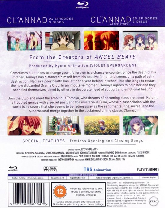 CLANNAD + CLANNAD AFTER STORY Complete Season 1 & 2 Collection (Blu-ray,  Anime)