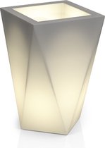VASO - Bloempot - 40x25x59cm - met LED verlichting - wit