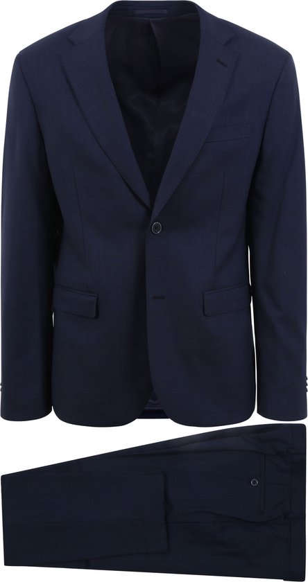 Suitable - Strato Toulon Kostuum Wol Donkerblauw - Heren - Maat 48 - Slim-fit