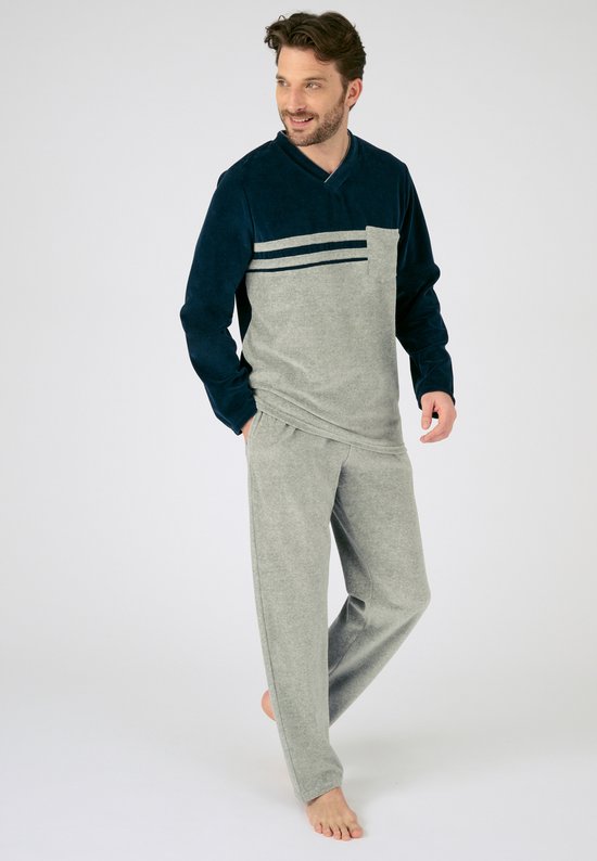 Heren Pyjama Lang Kotoen, Winter Katoenen Tweedelige