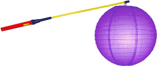 Lampionstokje 50 cm - met lampion - paars - D25 cm - Sint Maarten — afbeelding 2