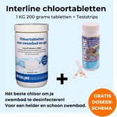 Interline Chloortabletten 200 gram 1 kg - Inclusief 25 pH & chloor teststrips - Chloortabletten voor zwembad en jacuzzi - Chloor 200 gram - Inclusief gratis doseerschema