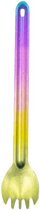 22cm puur titanium vork met lange steel, ultralicht draagbaar bestek voor buiten kamperen, titanium vork voor thuisgebruik (iriserende kleuren)
