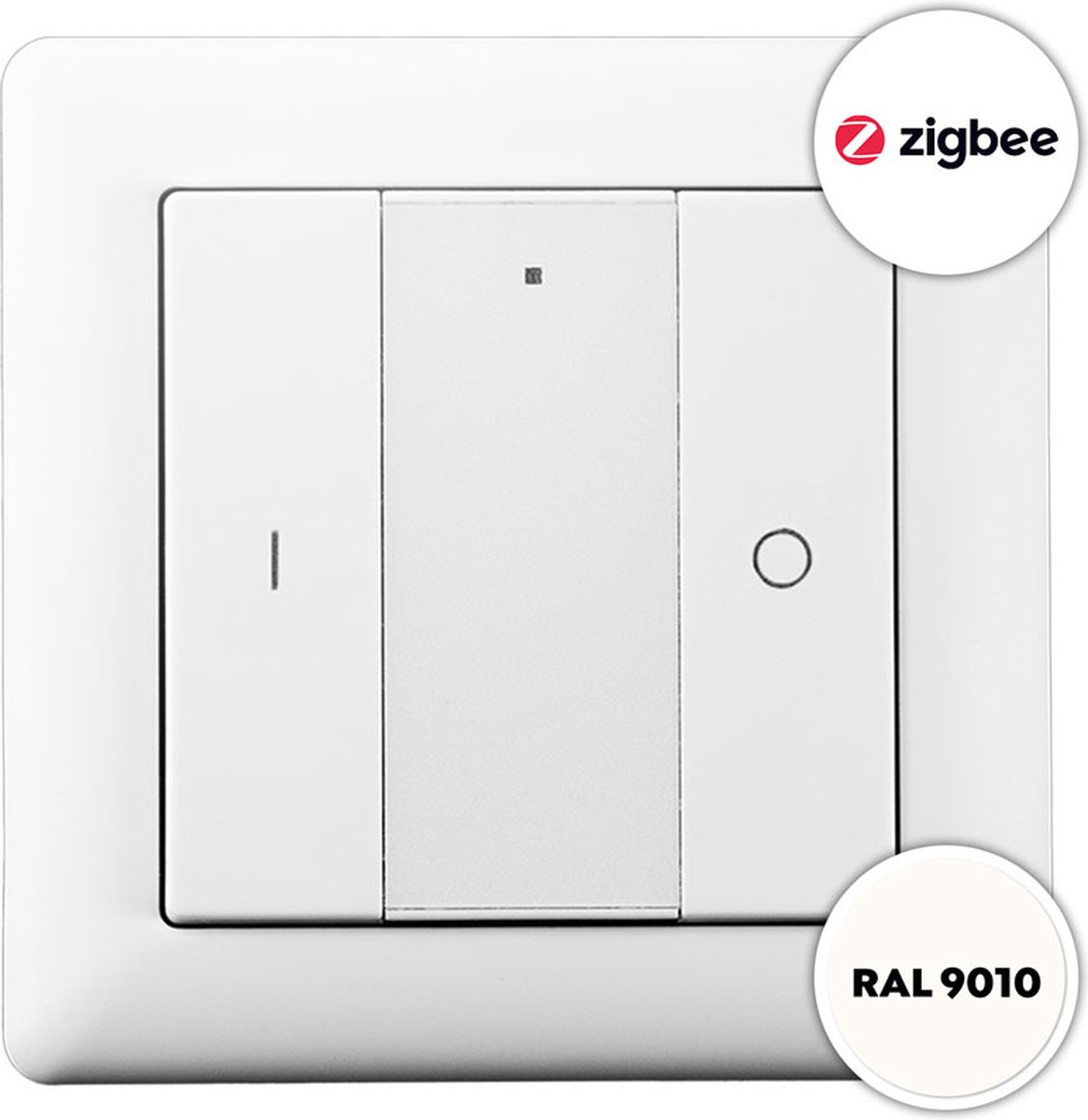 Zigbee wandschakelaar draadloos wit 1 zone - Incl. batterij - Plak- of schroefbevestiging - Schakelen & Dimmen