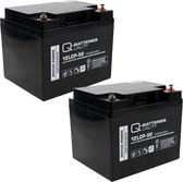 Quality Batteries Vervangingsaccu Voor Freerider FR 510-DES2b Scooter 24V 2 X 12V 50Ah
