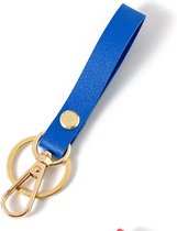 Porte-clés de Luxe en cuir PU I Porte-clés I Porte-clés de voiture I Style moderne I Avec porte-clés doubles I Blauw