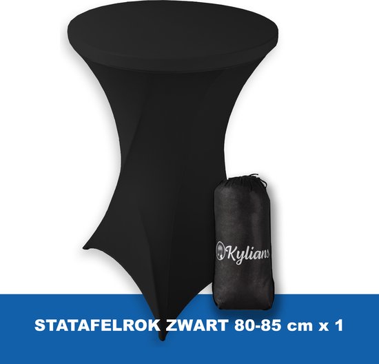 Foto: Statafelrok zwart 80 85 x 110 cm statafelhoes met opbergtas luxe extra dikke stretch sta tafelrok voor statafel kras en kreukvrije hoes