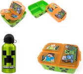 Minecraft - Broodtrommel - Lunchbox - Drinkbeker aluminium van 400ml - BPA Vrij