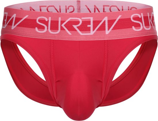 Sukrew V- Slip Jockstrap Deep Coral - Taille XL - Sous-vêtements homme - Jockstrap avec effet liftant