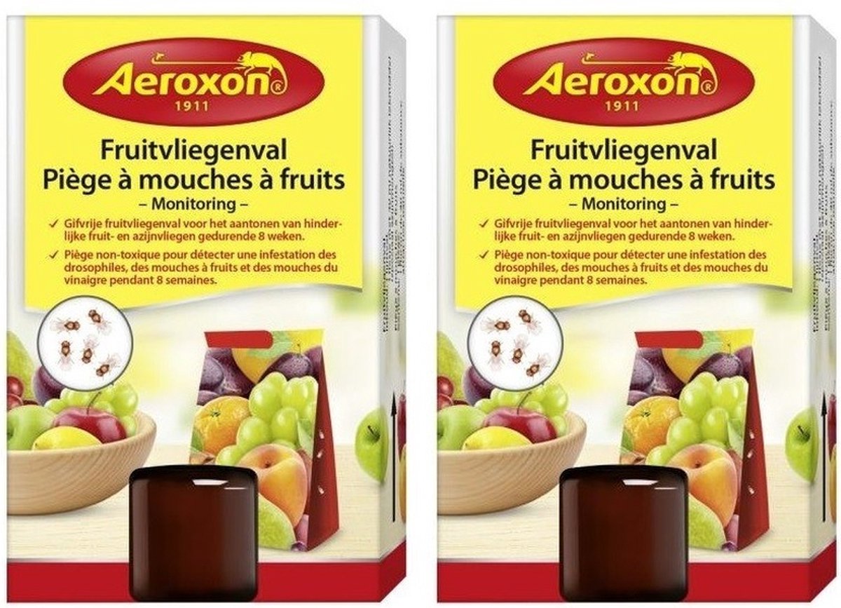 Aeroxon fruitvliegenval 40 ml - 2x - Fruitvliegjes vangers - Insectenbestrijding