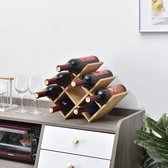Wijnrek met 8 flessen van hout - 3-traps houten wijnrek / vrijstaand en toonbank wijnrek - flessenhouder/kast-glasplank natuur
