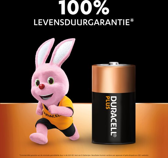 DURACELL Piles alcalines AA Plus 100%, 1,5V LR6 MN1500, lot de 4