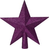Decoris Pic de sapin de Noël - étoile - violet - plastique - 19 cm