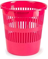 Plasticforte Afvalbak/vuilnisbak/kantoor prullenbak - plastic - fuchsia roze - 28 cm