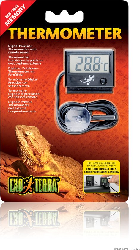 Foto: Exo terra digitale thermometer met voeler 0 50 c digital