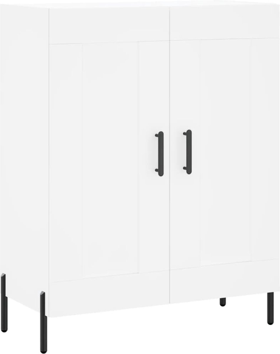 vidaXL - Dressoir - 69,5x34x90 - cm - bewerkt - hout - wit