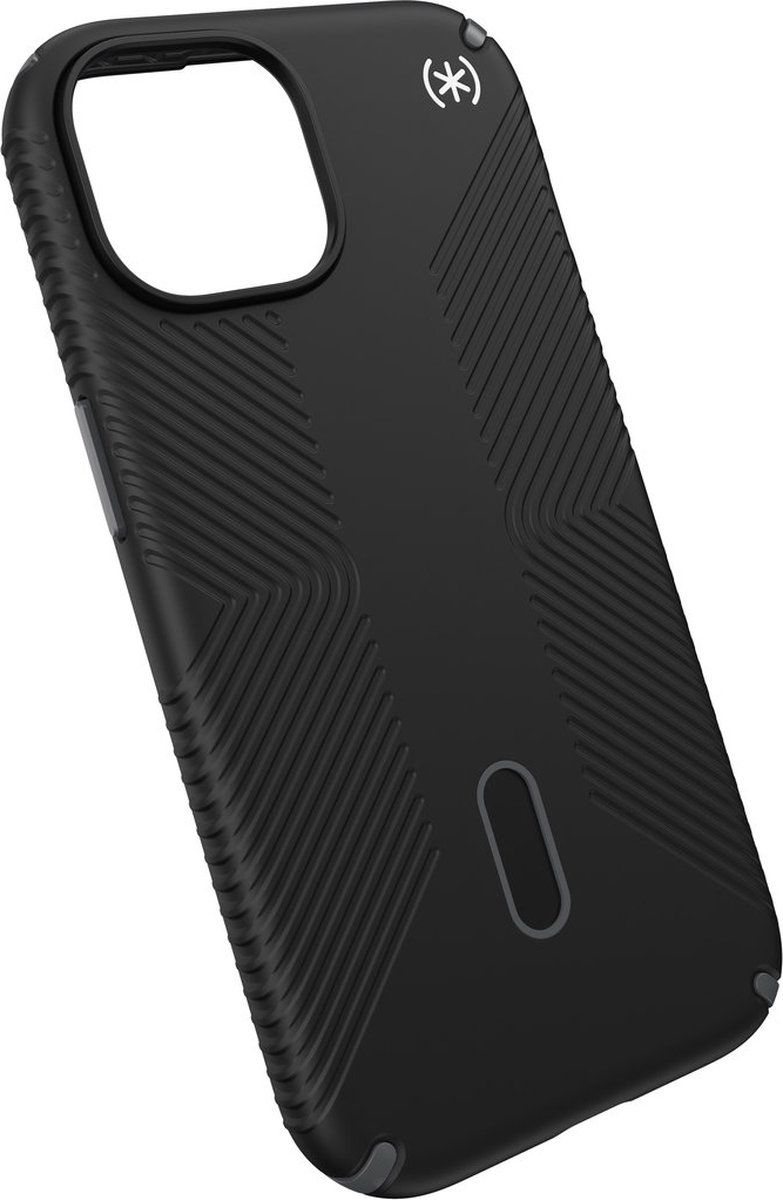 Speck hoesje geschikt voor Apple iPhone 15/14/13 Apple iPhone 16e Apple iPhone 17e - Ultieme Bescherming en Grip - Luxe Soft-touch Afwerking - Valbescherming gecertificeerd tot 4 meter - Microban Antibacterieel - Presidio2 Grip lijn - Zwart