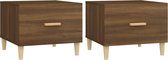 vidaXL-Salontafels-2-st-50x50x40-cm-bewerkt-hout-bruin-eikenkleur