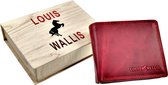 LOUIS WALLIS - RFID Portemonnee Heren - Horizontal - Donker Rood Echt Leer