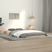 The Living Store Houten Bedframe - eenpersoonsbed - 100 x 200 cm - Massief grenenhout - Stabiel en decoratief