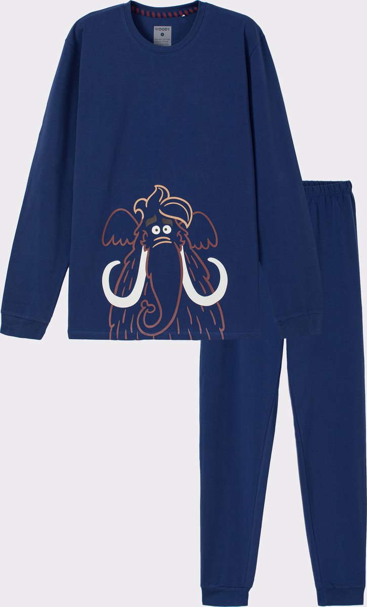 Pyjama Garçons Woody Stripes Top Elephant Velours - Bleu Foncé