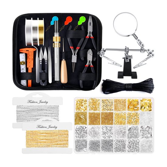 YONO Complete Sieraden Maken Starterspakket - Volwassenen Pakket - DIY Kettingen / Oorbellen / Armbanden - Onderdelen en Gereedschap Set - XL