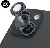 iPhone 15 / 15 Plus Camera Lens Screen protector - Zwart - Eenvoudige Installatie - 2 stuks - Camera Protector iPhone 15 - Gehard Glas Screenprotector