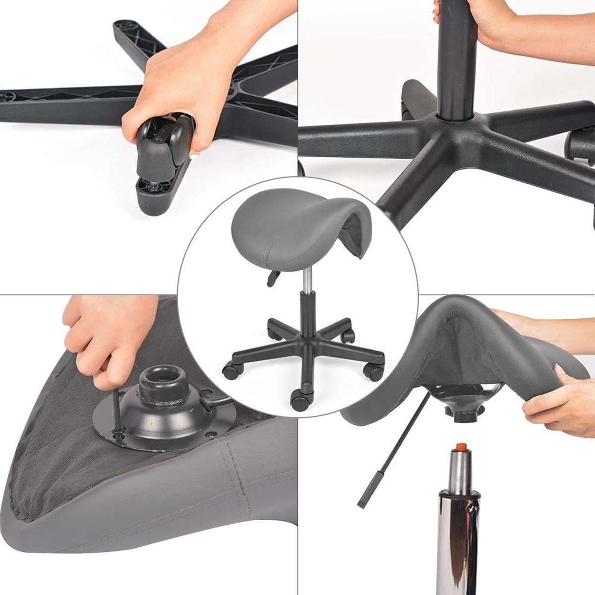 Siege Technique KIM - Tabouret Assis-debout - Hauteur Réglable Jusqu'à 81 Cm - Repose-pieds Réglable - Dossier - Noir Pas Cher | Bureau Vallée