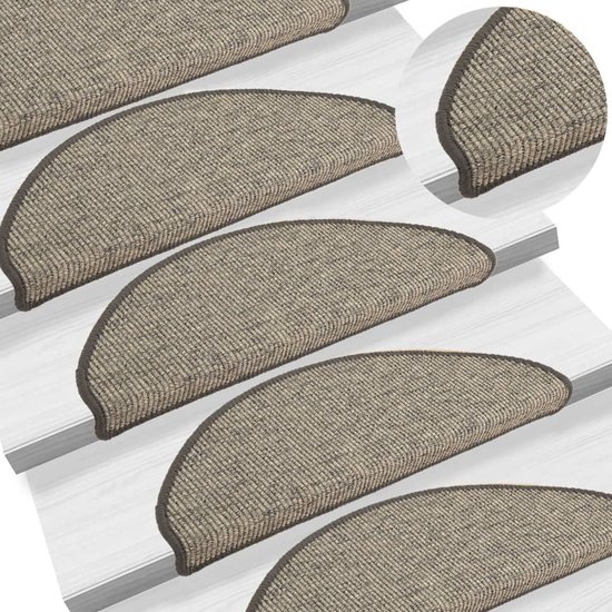 vidaXL Trapmatten zelfklevend 20 st 65x21x4 cm crèmekleurig - Trapmat