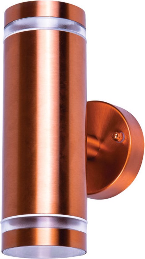 Integral buiten wandlamp staal koper IP65 Up&Down voor 2x GU10 LED lamp (niet inbegrepen)