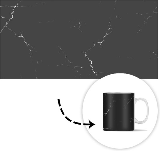 Mug - Mug à café - Marbre - Zwart - Wit - Texture - Aspect marbre - Mugs - 350 ML - Tasse - Tasses à café - Tasse à thé - Décoration Sinterklaas - Cadeaux pour enfants - Chaussures cadeaux Sinterklaas