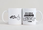 41 jaar 2 Mokken verjaardag + Ben ik eindelijk jarig krijg ik deze k*t mok - verjaardag - jarig - cadeau - grappig